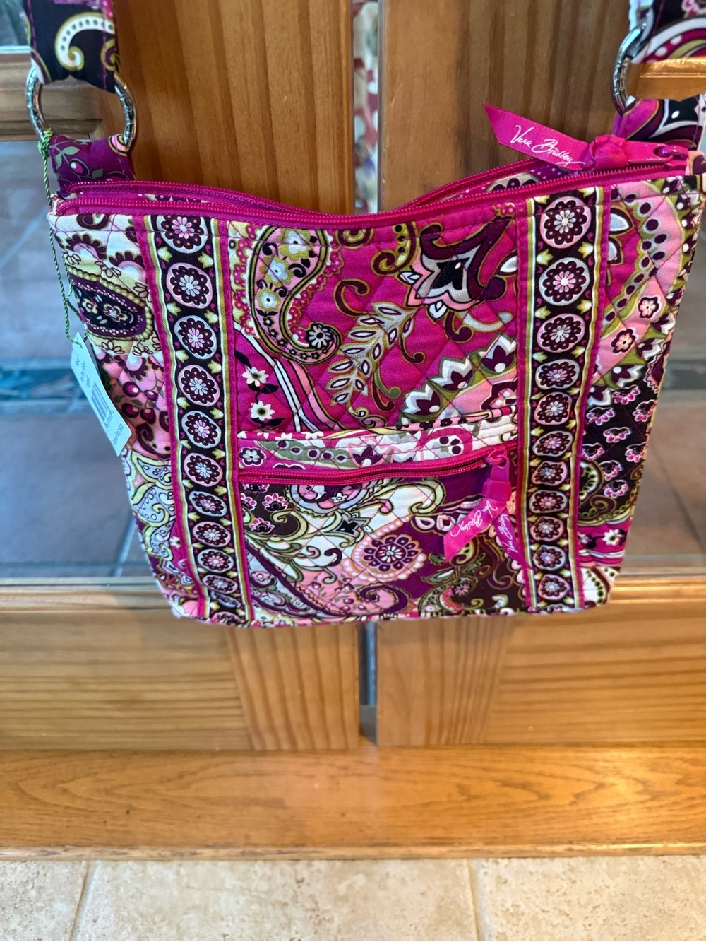 Vera Bradley Pink Paisley Quilted Crossbody Bag